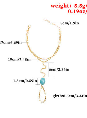 新品 欧美跨境饰品 全手工穿珠 松石手链 连指手链 女