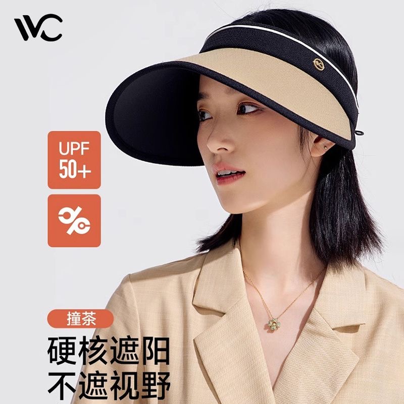 VVC防晒帽女款防紫外线夏天沙滩遮阳帽遮脸运动户外空顶太阳帽子 - 图3