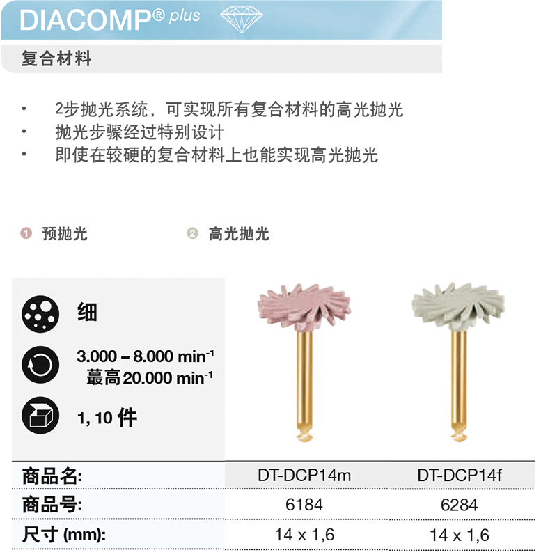 德国EVE树脂抛光轮牙科用抛光碟套装磨头342口腔打磨机美牙旋风轮