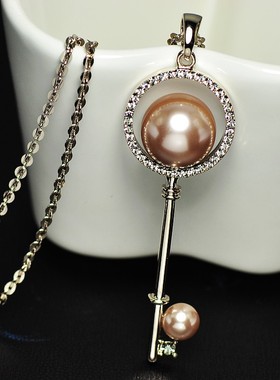 水晶长款百搭韩国挂件钥匙项链