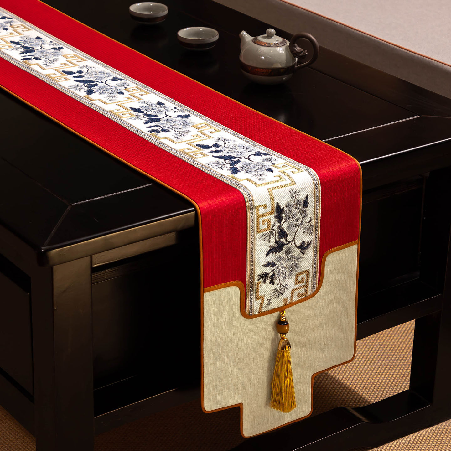 新中式桌旗茶桌布茶台茶旗布艺茶席垫子餐桌台布现代简约茶几垫布,淘宝优惠券,粉丝福利购,淘宝优惠卷