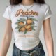 ເສື້ອທີເຊີດບ່າພິມແບບ peach ແບບເອີຣົບແລະອາເມລິກາ homemade