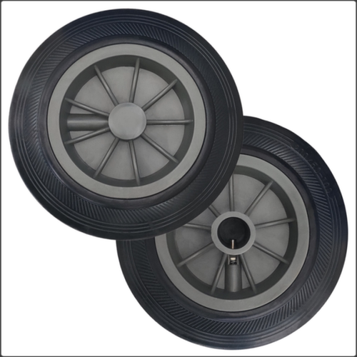 大号垃圾桶轮子240L升120l轮轴通用滚轮环卫户外桶轱辘橡胶轮配件 - 图1