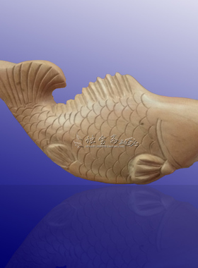 锦鲤鲤鱼摆件年年有余桃木雕刻