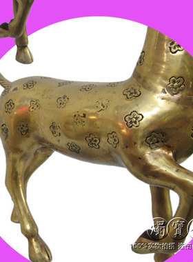 梅花鹿一对纯铜质吉祥摆件