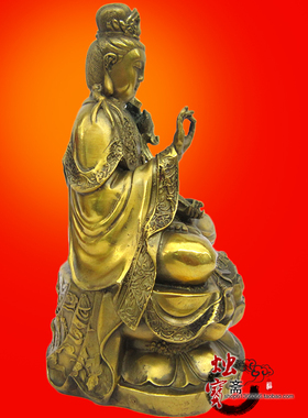 大势至菩萨铜像西方三圣黄铜