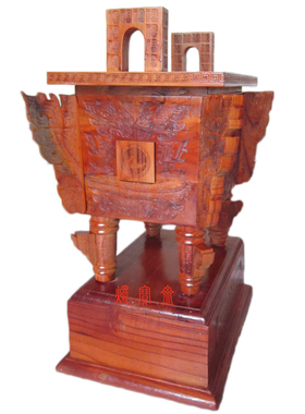 桃木聚财纳福风水办公室客厅摆件