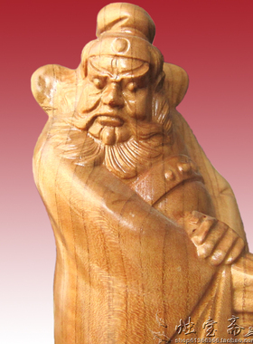 钟馗天师圣君桃木质赐福镇宅摆件