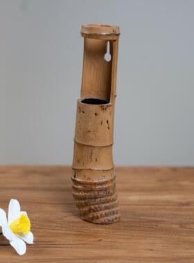 竹居装竹根花器客厅天然