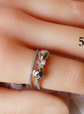 韩版个性时尚气质百搭滴油镶钻开口戒指