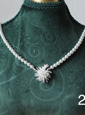 高品质日常气质施华珍珠甜美项链(颜色以托盘里照片为主）