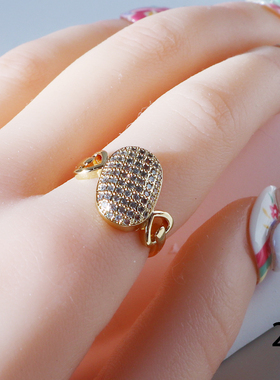 韩版轻奢品牌气质百搭精致微镶镀金开口戒指