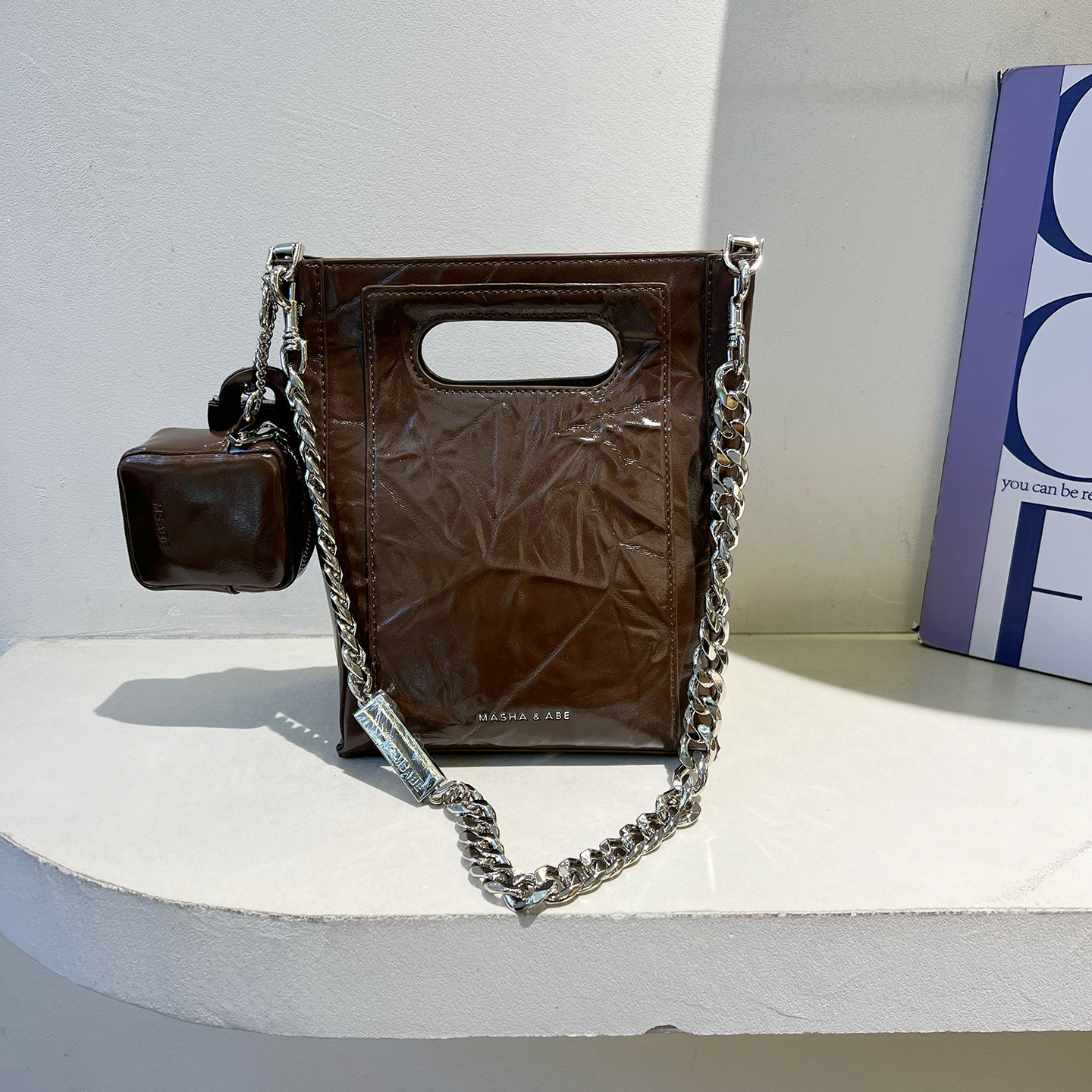 玛莎爱贝儿时尚手提链条托特包女包2025新款手抓纹通勤单肩斜挎包,淘宝优惠券,粉丝福利购,淘宝优惠卷