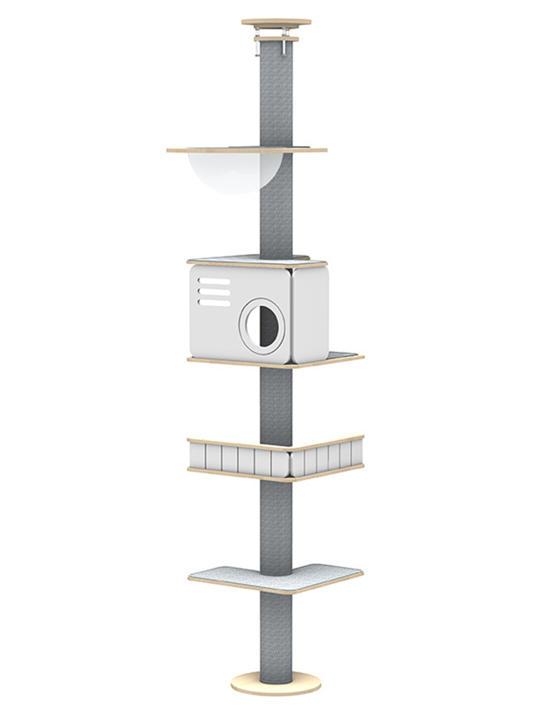 猫尚舒实木猫架太空舱顶天立地猫爬架小户型通天柱猫窝猫树一体-图2
