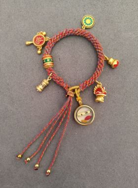 纯手绘扎基拉姆小唐卡手工编织藏式手绳拉萨直发全国包邮招财平安