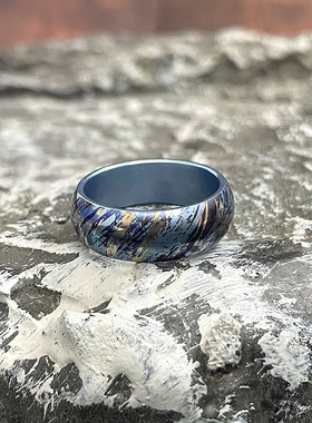 TiFire-纯钛阳极彩画戒指，指环，戒子男女小众轻奢，送女友 送男