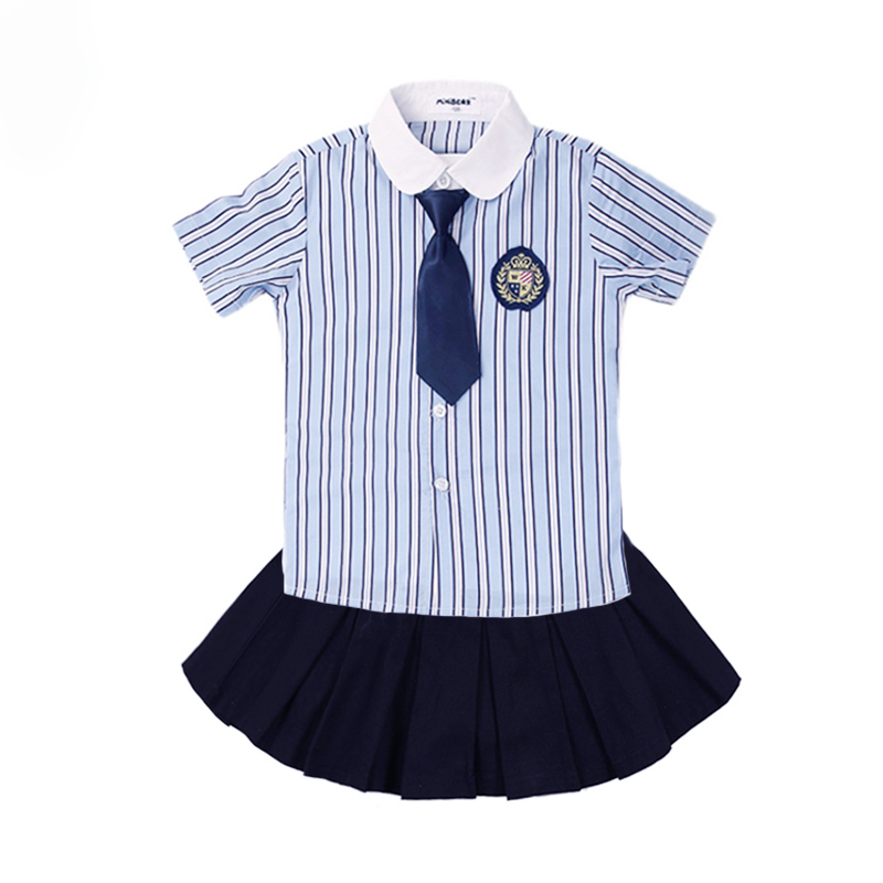 幼儿园园服大班毕业照服装小学生班服礼服夏季短袖套装英伦学院风 - 图3