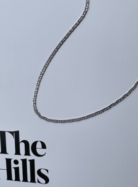7 rings 小众ins极简设计风格扁形日字链chokerS925银短款锁骨链