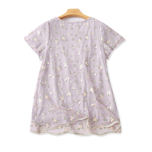 Embroidered Aili Ai Xi Embroidered ເສື້ອທີເຊີດເທິງ