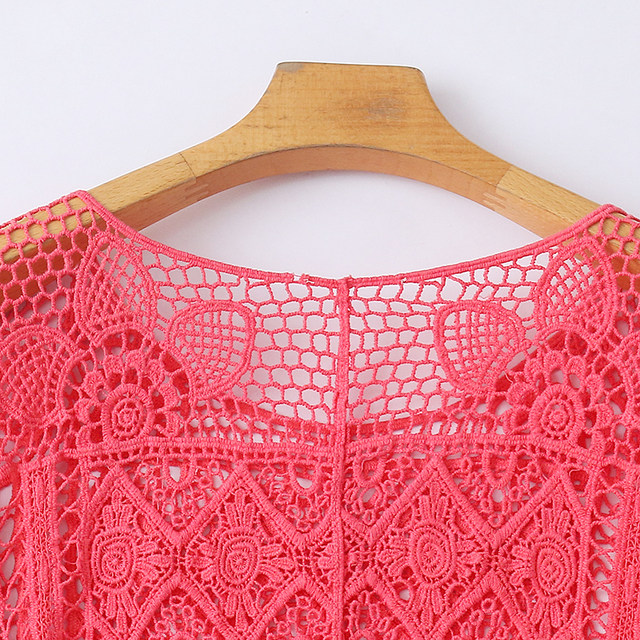 Lace Regular Loose Round Neck ຝ້າຍບໍລິສຸດຫນຶ່ງຂະຫນາດຄົນອັບເດດ: