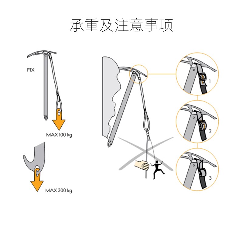 进口捷克Singing Rock MERLIN索乐克登山冰镐大冰镐冰斧带腕带-图1