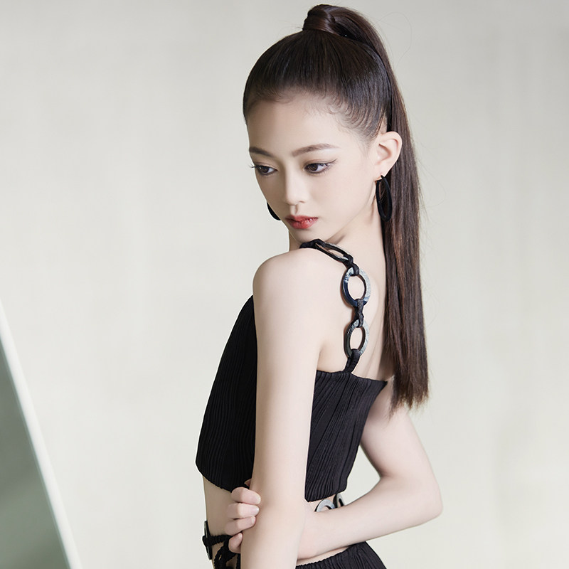 星辰舞服拉丁舞练习套装裤装显瘦显身材舒适双色白搭女童成人同款