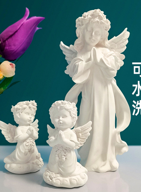 树脂材质白色天使装饰摆件