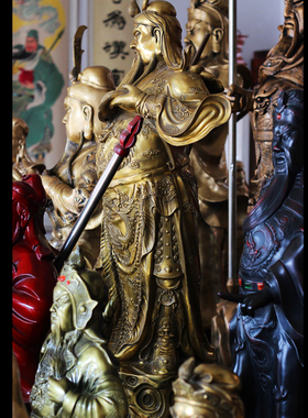 纯铜关公像镇宅供奉客厅武财神爷