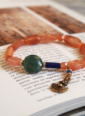 珠莲碧荷秋日天然粉水晶手链