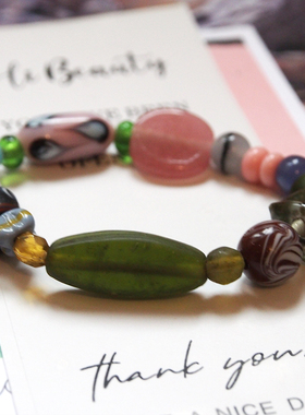 珠莲碧荷『糖果系列』原创进口琉璃水晶个性孤品时尚手链