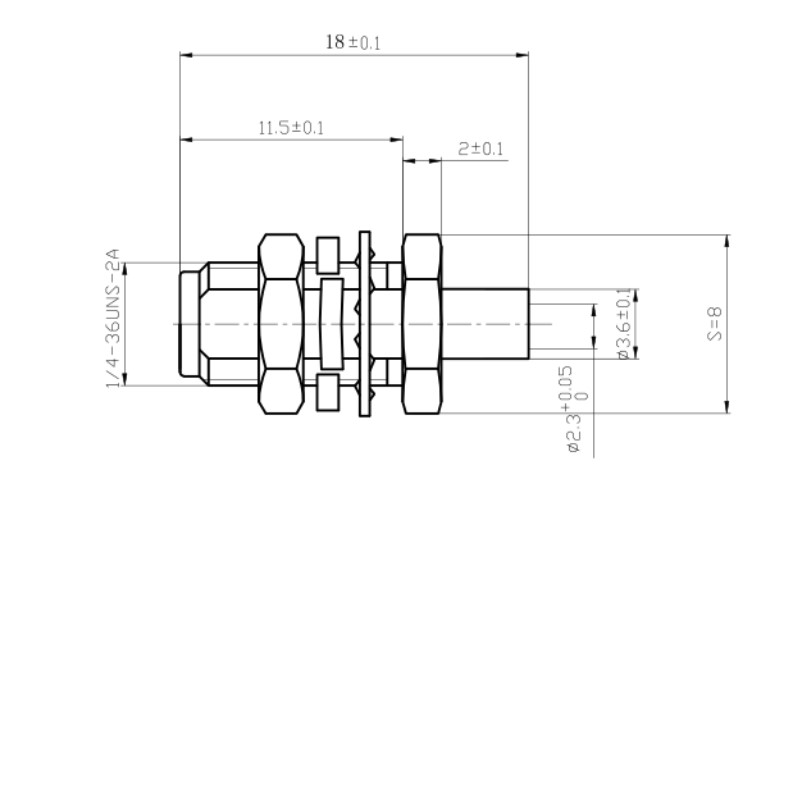 高频连接器接头SMA-KYB2母头接RG405 SFX-086-2半柔半钢