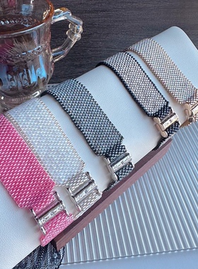 波光粼粼 进口御幸古董珠编织串珠手链 可定尺寸choker颈带 颈链