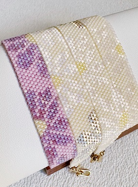 波光粼粼串珠编织手链进口御幸毕加索丝质古董珠高级感choker颈链