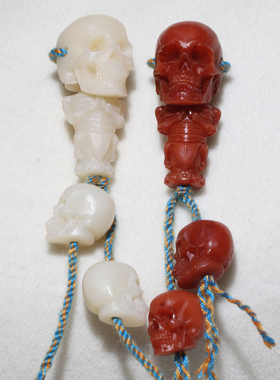 牛骨雕刻108颗男士文玩手串手链骨质骷髅尸陀林主佛珠念珠饰品