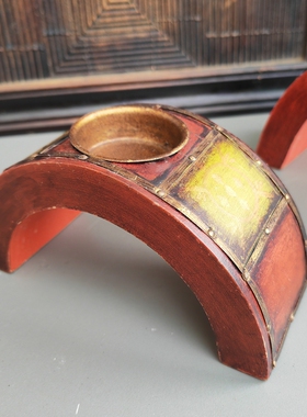 彩色复古装饰木质家居摆件泰式混搭风系列烛台拍照道具木盒子相框