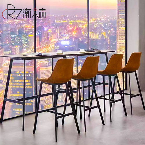北欧吧台椅靠背家用高餐椅设计师个性吧台凳高脚凳创意酒吧高椅子 - 图0