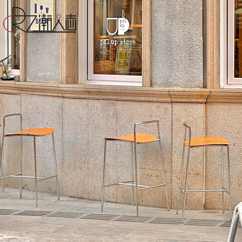 中古简约靠背吧椅家用高椅子铁艺酒吧椅现代简约高脚椅轻奢吧台凳,淘宝优惠券,粉丝福利购,淘宝优惠卷