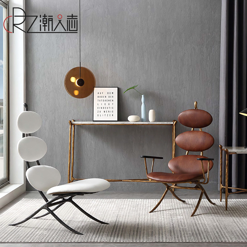 意式设计师创意时尚休闲沙发椅客厅阳台样板间轻奢现代简约单人椅