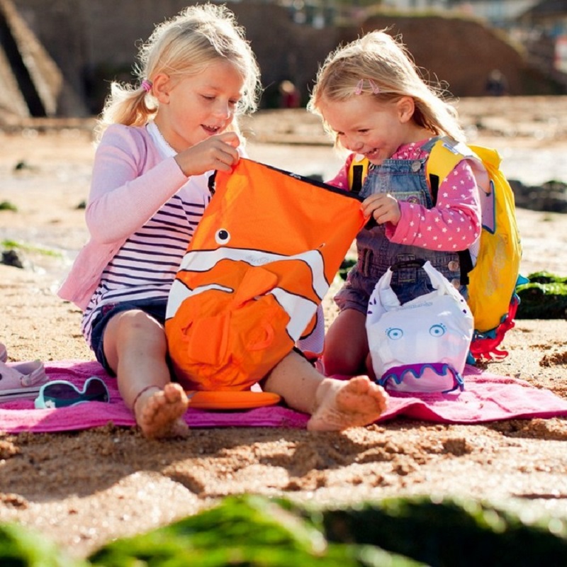 英国trunki儿童户外旅行防水卡通沙滩折叠双肩背包潮可爱经典蓝色-图1