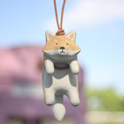 后山物语北极熊陶瓷汽车背包挂件猪猫车载礼物创意摆件皮呆饰内品 - 图3
