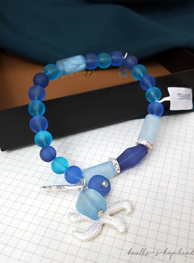 海洋元素清新蓝色亚克力珠串手链