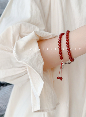 原创设计女天然红玛瑙手串
