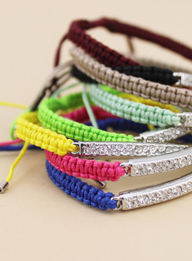 f家清爽手工编织女朋克风手链
