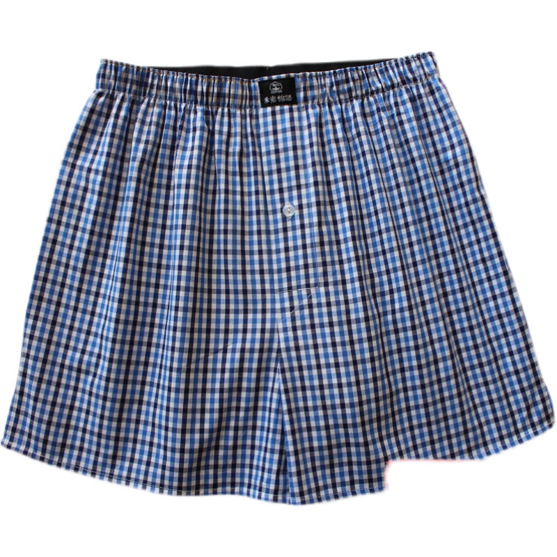 三条包邮男士纯棉阿罗裤男内裤宽松高腰全棉格子裤头运动舒适家居 - 图3