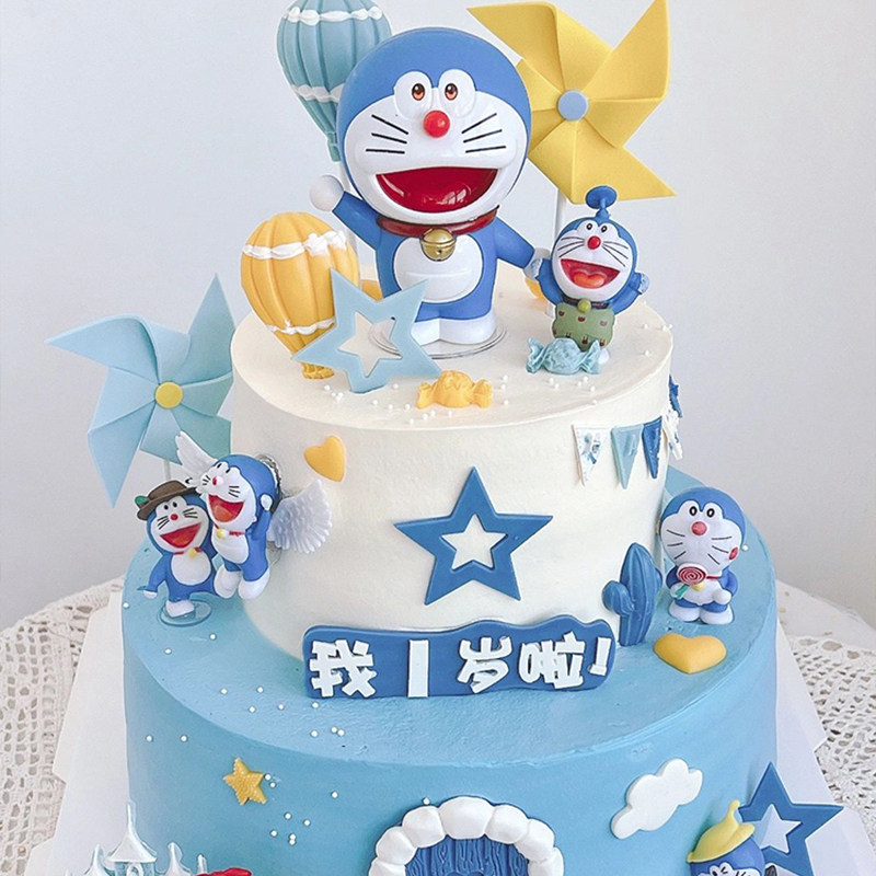 哆啦A梦叮当猫蛋糕装饰摆件蓝胖子机器猫蓝色猫儿童生日甜品装扮,淘宝优惠券,粉丝福利购,淘宝优惠卷