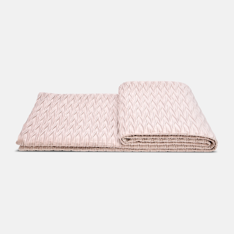 高端软装样板房现代轻奢粉色创意几何褶皱沙发毛毯办公室披肩搭毯 - 图3