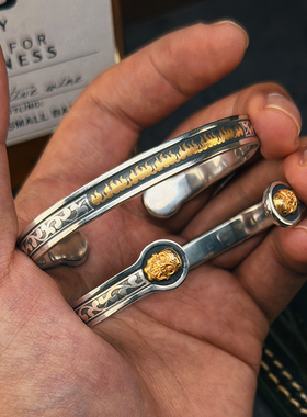 巴赫工作室古法铁翦金尸坨林手镯