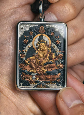 巴赫工作室黄财唐卡国家非遗手工铁翦金工艺吊坠雕金男女项链陨铁