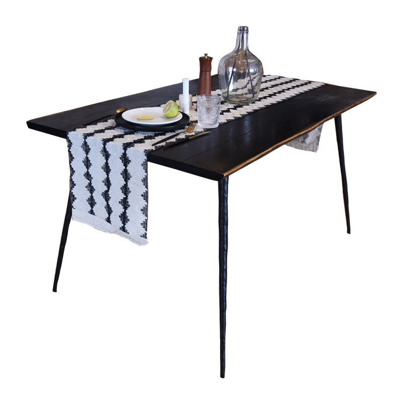 北欧黑白全棉线编织流苏桌旗摩洛哥电视柜长条装饰ins布艺高级感,淘宝优惠券,粉丝福利购,淘宝优惠卷