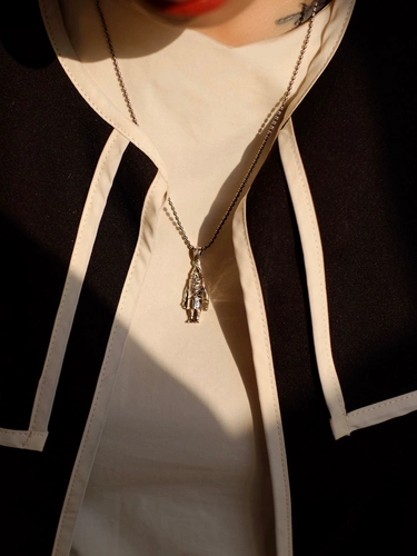 Подвеска, ретро ожерелье для пожилых людей, серебро 925 пробы, с медвежатами